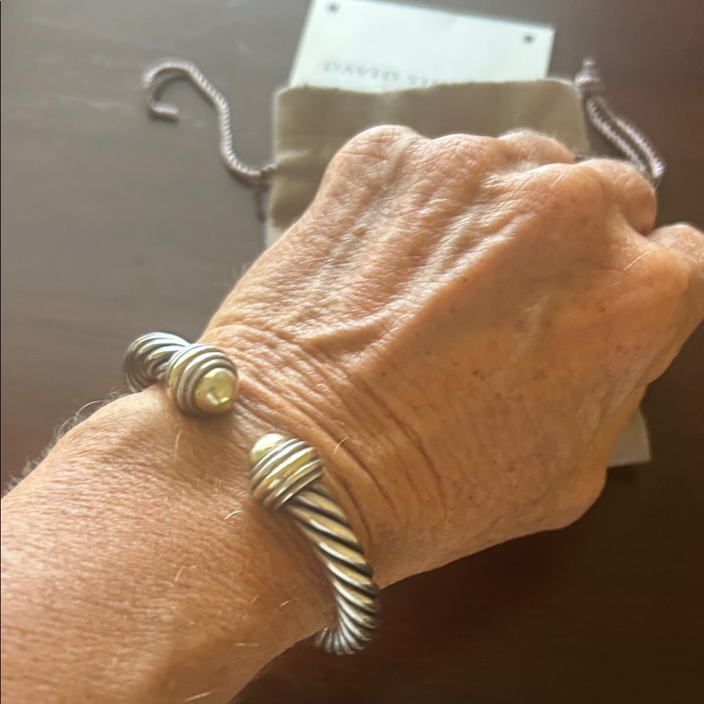 David Yurman Silver and Gold Cable Bracelet - Picture 3 of 5